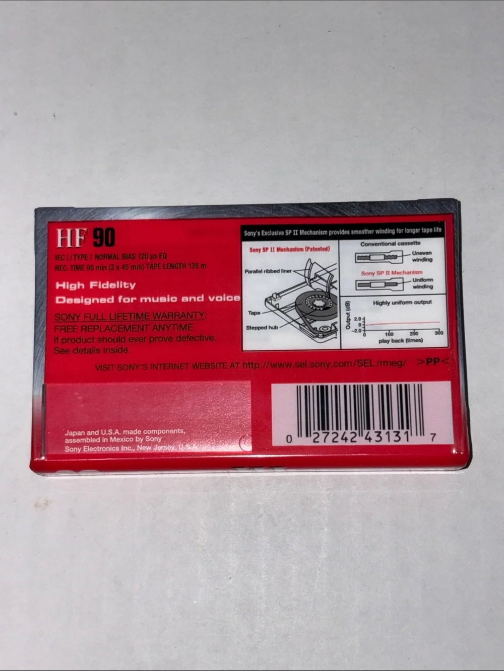 Sony HF 90 Blank Audio Cassettes - Red and Silver Packaging (7 Pack) New